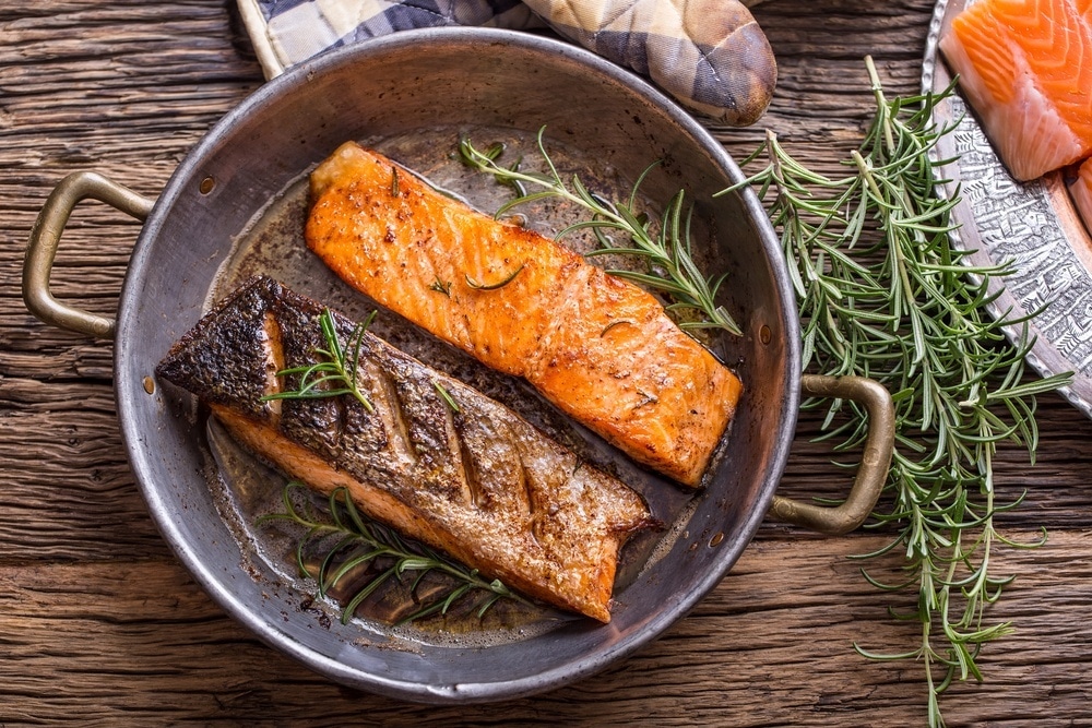 Pan-seared fish with rosemary