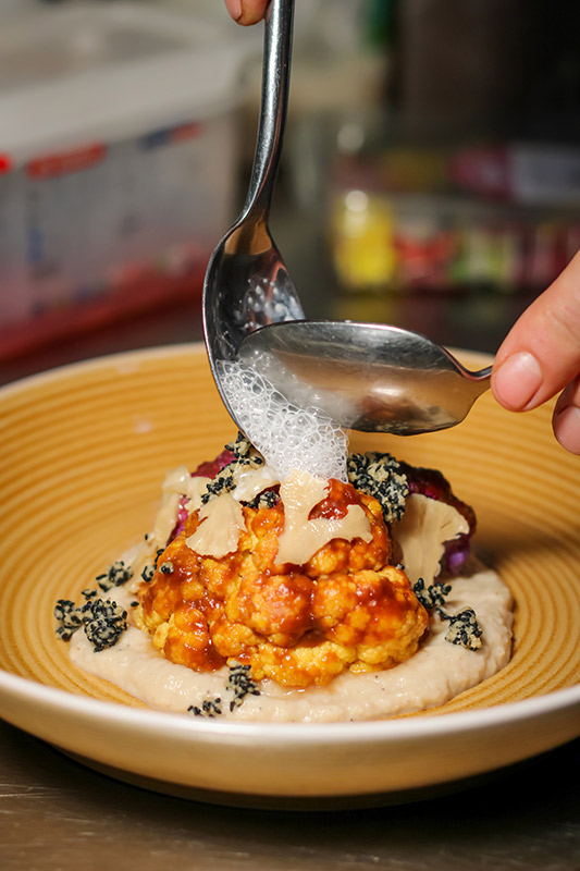 Whole roasted cauliflower